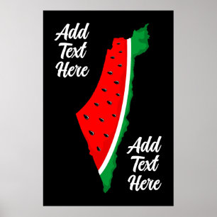 Palestina Kaart Watermeloen Symbool van de vrijhei Poster