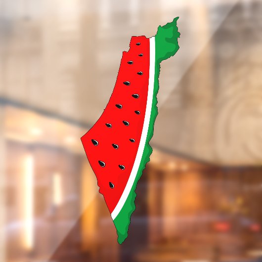 Palestina Kaart Watermeloen Symbool van de vrijhei Raamsticker (Vel 2)