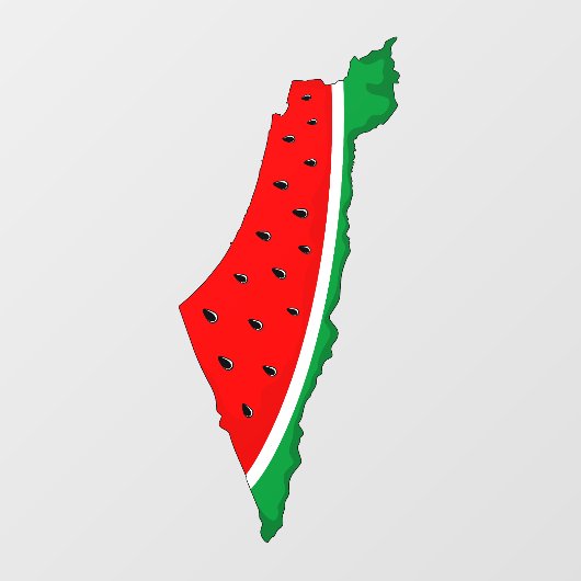 Palestina Kaart Watermeloen Symbool van de vrijhei Raamsticker (Vel)