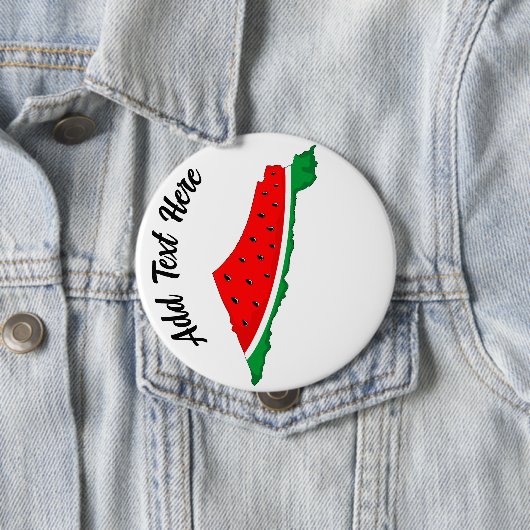 Palestina Kaart Watermeloen Symbool van de vrijhei Ronde Button 4,0 Cm (In situ)