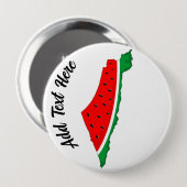 Palestina Kaart Watermeloen Symbool van de vrijhei Ronde Button 4,0 Cm (Voorkant /achterkant)