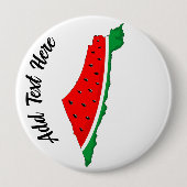 Palestina Kaart Watermeloen Symbool van de vrijhei Ronde Button 4,0 Cm (Voorkant)