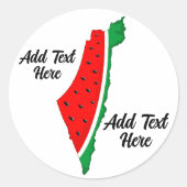 Palestina Kaart Watermeloen Symbool van de vrijhei Ronde Sticker (Voorkant)