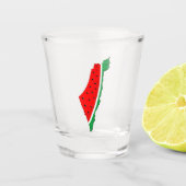 Palestina Kaart Watermeloen Symbool van de vrijhei Shot Glas (Voorkant)