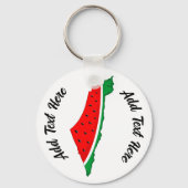Palestina Kaart Watermeloen Symbool van de vrijhei Sleutelhanger (Voorkant)