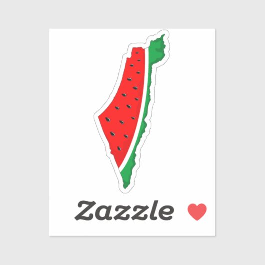 Palestina Kaart Watermeloen Symbool van de vrijhei Sticker (Vel)