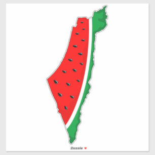 Palestina Kaart Watermeloen Symbool van de vrijhei Sticker