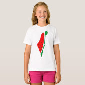 Palestina Kaart Watermeloen Symbool van de vrijhei T-shirt (Voorkant volledig)