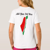 Palestina Kaart Watermeloen Symbool van de vrijhei T-shirt (Achterkant)
