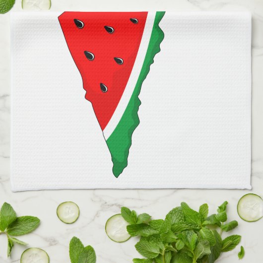 Palestina Kaart Watermeloen Symbool van de vrijhei Theedoek (Gevouwen)