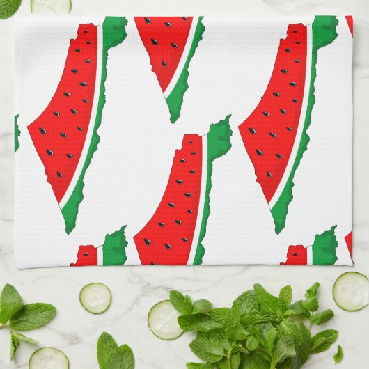 Palestina Kaart Watermeloen Symbool van de vrijhei Theedoek (Gevouwen)