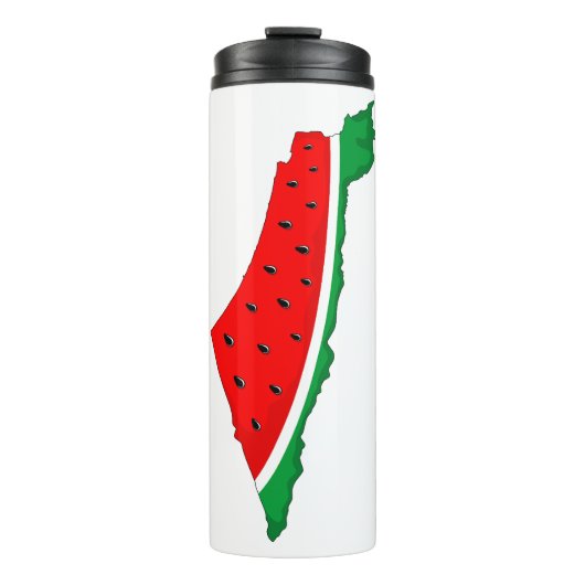 Palestina Kaart Watermeloen Symbool van de vrijhei Thermosbeker (Voorkant)