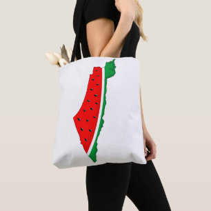 Palestina Kaart Watermeloen Symbool van de vrijhei Tote Bag