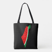 Palestina Kaart Watermeloen Symbool van de vrijhei Tote Bag (Achterkant)