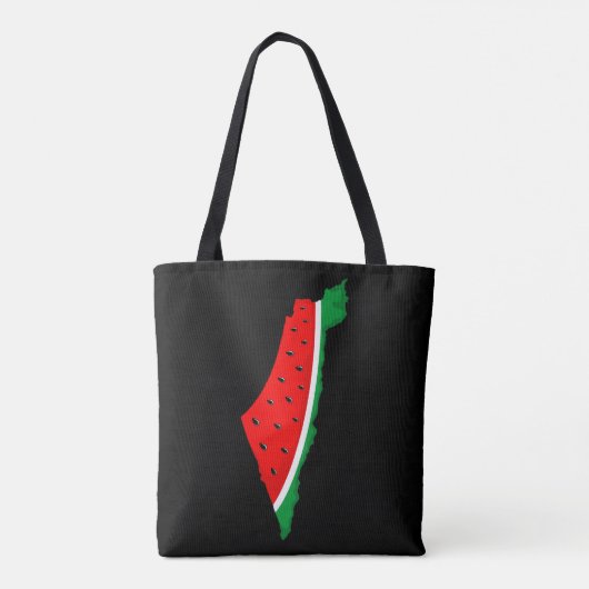 Palestina Kaart Watermeloen Symbool van de vrijhei Tote Bag (Achterkant)