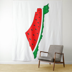 Palestina Kaart Watermeloen Symbool van de vrijhei Wandkleed