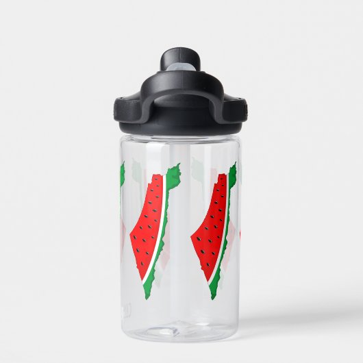 Palestina Kaart Watermeloen Symbool van de vrijhei Waterfles (Achterkant)