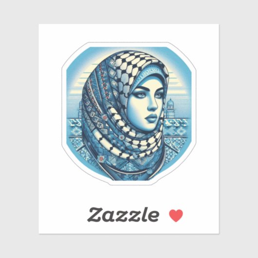 PALESTINA KEFFIYEH STEUN STICKER (Vel)