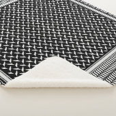 Palestina Kufiya | Zwarte Keffiyeh Tapestry Sherpa Deken (3/4)