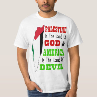 Palestina land of God America land of devil T-shirt