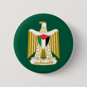 Palestina land wapen wapenschild symbool embleem v ronde button 5,7 cm