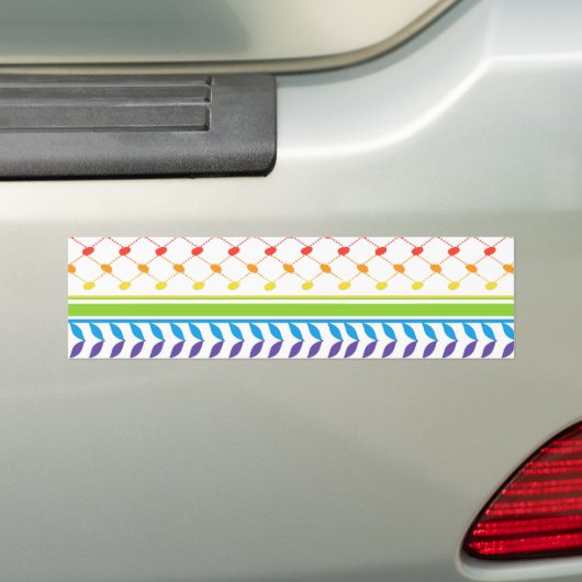 Palestina LGBT Rainbow Keffiyeh Patroon Sjaal Bumpersticker (Op auto)