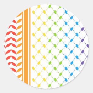 Palestina LGBT Rainbow Keffiyeh Patroon Sjaal Ronde Sticker