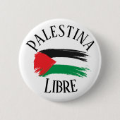 Palestina Libre Free Palestine Español Button Pin (Voorkant)