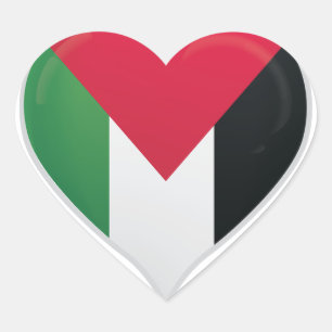 Palestina liefde vlag trots hart sticker