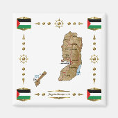 Palestina Map + Flags Magnet (Voorkant)