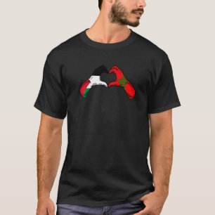 Palestina Marokko Vlag Palestijnse Marokkaanse Ha T-shirt