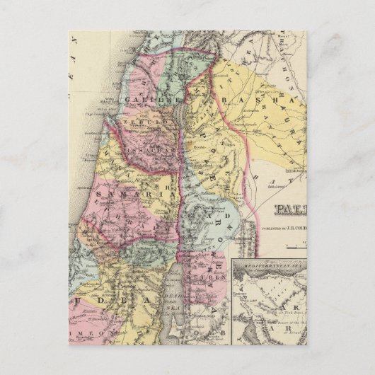 Palestina met Arabia Petraea Briefkaart (Voorkant)