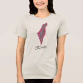 Palestina met bloemen Tri-Blend shirt (Voorkant)