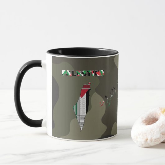 Palestina Mok - Palestijnse Sjaal Geschenk Mok (Met donut)