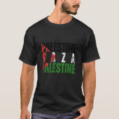 Palestina Naam GAZA met Palestijnse Vlag T-shirt (Voorkant)