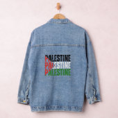 Palestina Naam met Palestijnse Vlag Denim Jacket (Hangar)