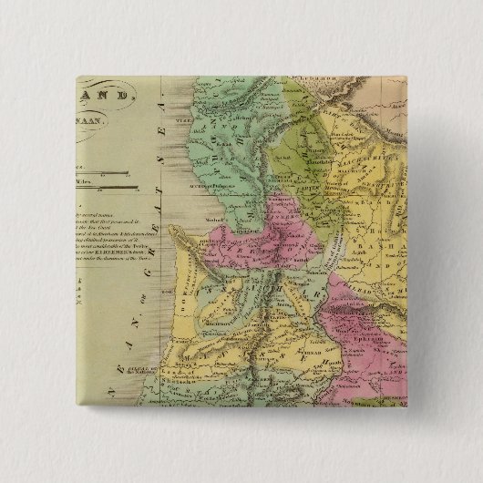 Palestina of het Heilige Land Vierkante Button 5,1 Cm (Voorkant)