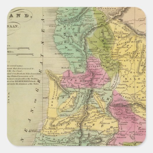 Palestina of het Heilige Land Vierkante Sticker (Voorkant)