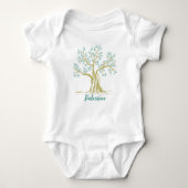 Palestina Olijfboom Gepersonaliseerde Baby Bodysui Romper (Voorkant)