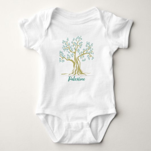 Palestina Olijfboom Gepersonaliseerde Baby Bodysui Romper (Voorkant)