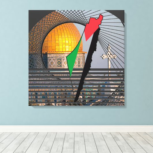 Palestina, ons geboorteland 24 x 24 canvas afdruk (Insitu (Houten vloer))
