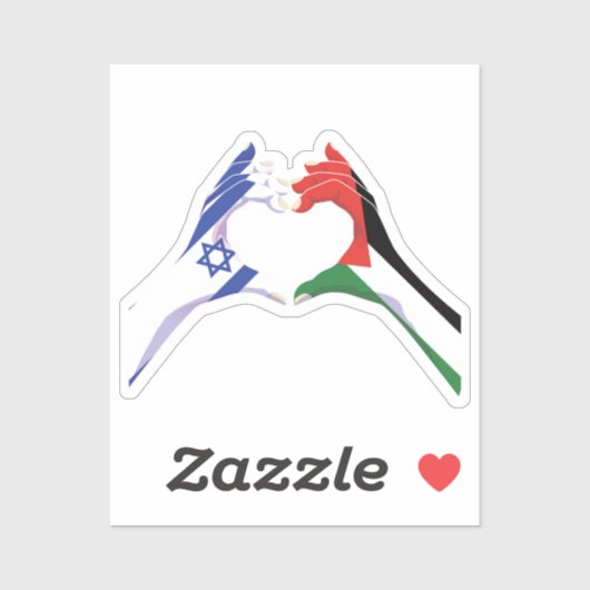 Palestina Palestijns Israël Israëlisch liefde hart Sticker (Vel)
