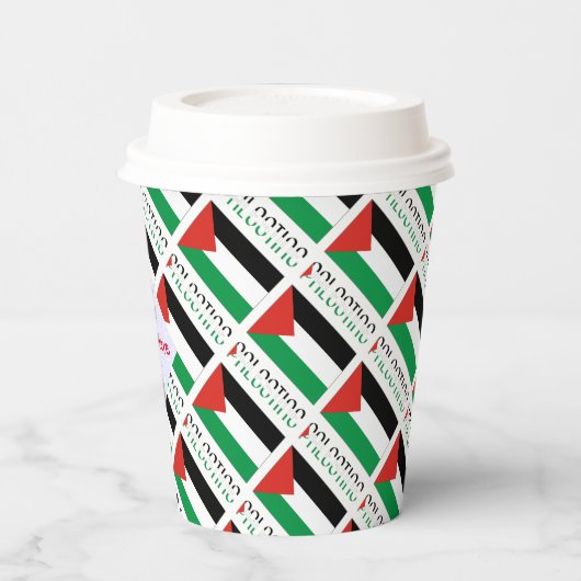 Palestina Palestijnse vlag betegeld rood gepersona Papieren Bekers (Links)