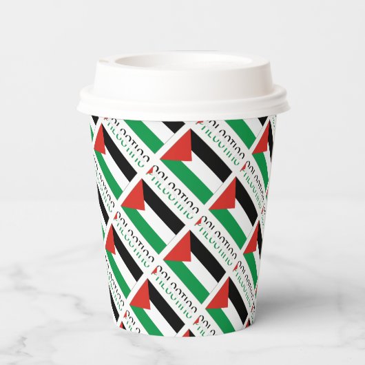Palestina Palestijnse vlag betegeld rood gepersona Papieren Bekers (Achterkant)