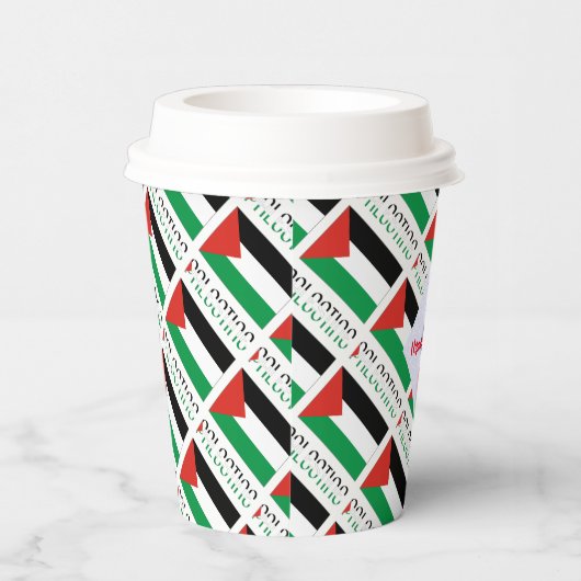 Palestina Palestijnse vlag betegeld rood gepersona Papieren Bekers (Rechts)