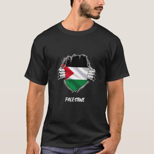 Palestina Palestijnse vlag Chest Palestina T-shirt (Voorkant)