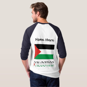 Palestina Palestijnse vlag Zwarte Personalisatie T-shirt