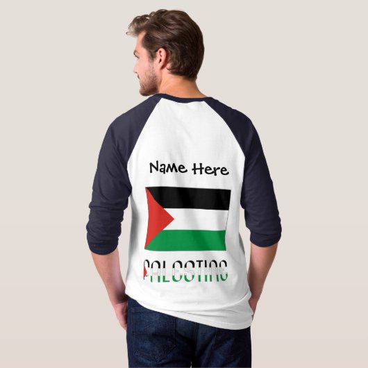 Palestina Palestijnse vlag Zwarte Personalisatie T-shirt (Achterkant volledig)