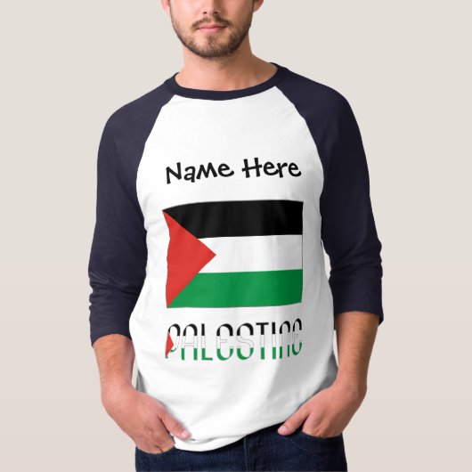 Palestina Palestijnse vlag Zwarte Personalisatie T-shirt (Voorkant)