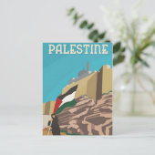 Palestina Reizen waterverf retro Briefkaart (Staand voorkant)